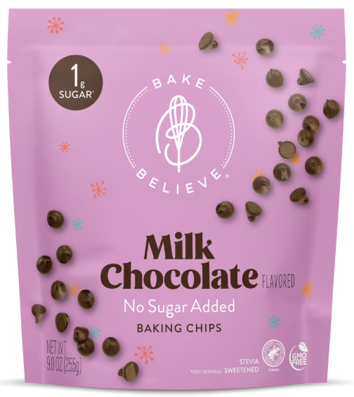 Bake Believe, Keto-Friendly, Milk Baking Chips, 9 oz. Pouch
