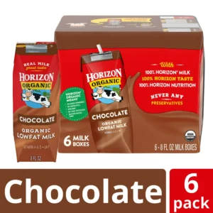 Horizon Organic Shelf Stable 1% Lowfat Chocolate Milk Boxes, 8 fl oz, 6 Count