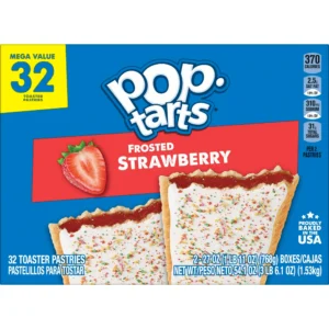 Pop-Tarts Frosted Strawberry Toaster Pastries, Breakfast Foods, Shelf-Stable, 54.1 oz (32 Count)